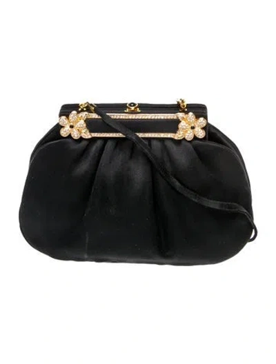 Pre-owned Judith Leiber Satin Evening Bag In Black
