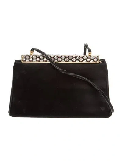 Pre-owned Judith Leiber Satin Evening Bag In Black