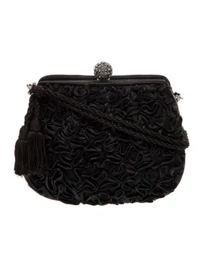 Pre-owned Judith Leiber Satin Evening Bag In Black