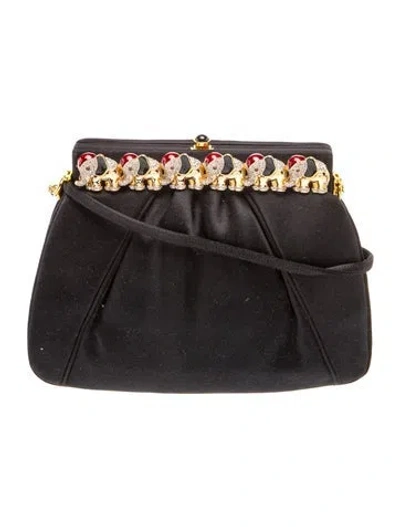 Pre-owned Judith Leiber Satin Evening Bag In Black