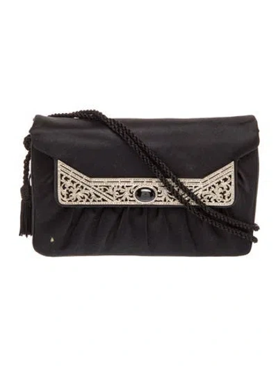Pre-owned Judith Leiber Satin Evening Bag In Black