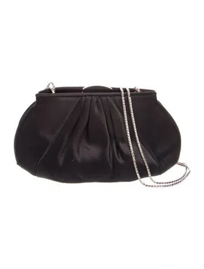 Pre-owned Judith Leiber Satin Evening Bag In Black