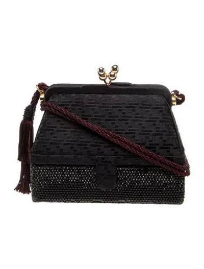 Pre-owned Judith Leiber Satin Evening Bag In Black