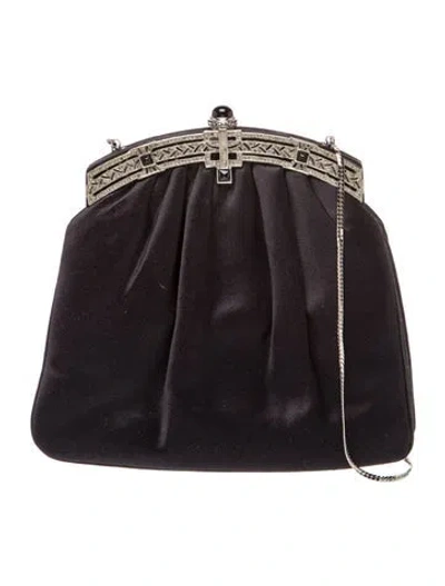Pre-owned Judith Leiber Satin Evening Bag In Black