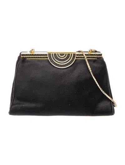 Pre-owned Judith Leiber Satin Evening Bag In Black