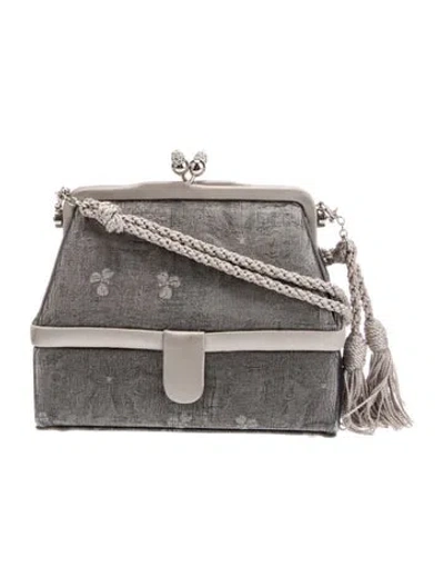 Pre-owned Judith Leiber Satin Evening Bag In Gray