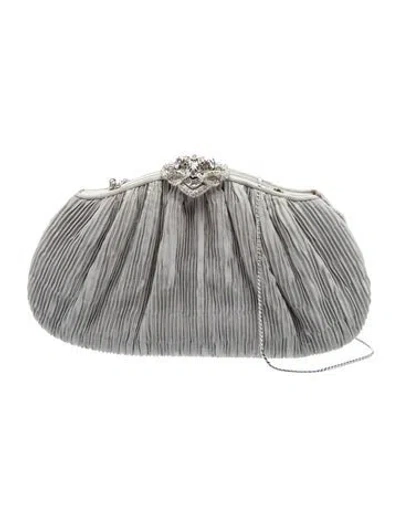 Pre-owned Judith Leiber Satin Evening Bag In Gray