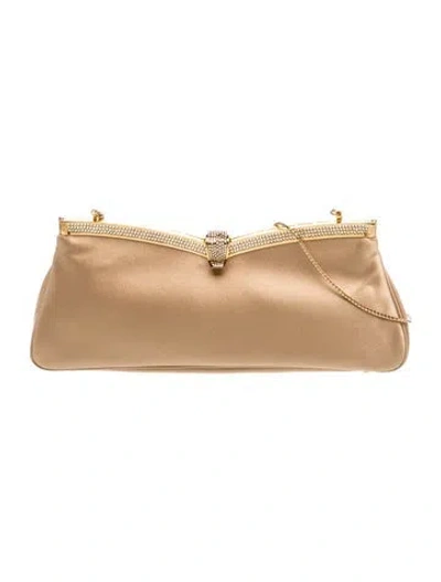 Pre-owned Judith Leiber Satin Evening Bag In Neutrals