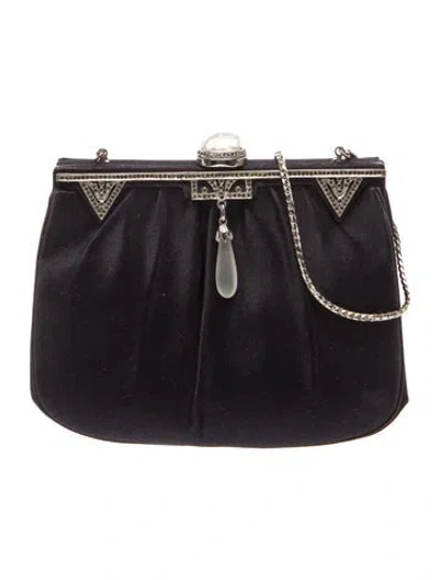 Pre-owned Judith Leiber Satin Evening Bag Vintage In Black