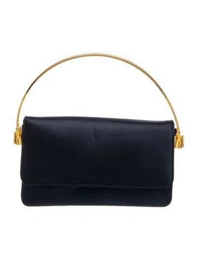 Pre-owned Judith Leiber Satin Minaudière In Blue