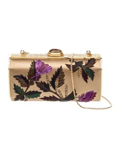Pre-owned Judith Leiber Satin Minaudière Vintage In Neutrals