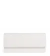 Judith Leiber Satin Pearlised Perry Clutch Bag In Ivory