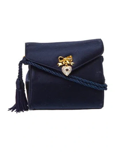 Pre-owned Judith Leiber Satin Shoulder Bag In Blue