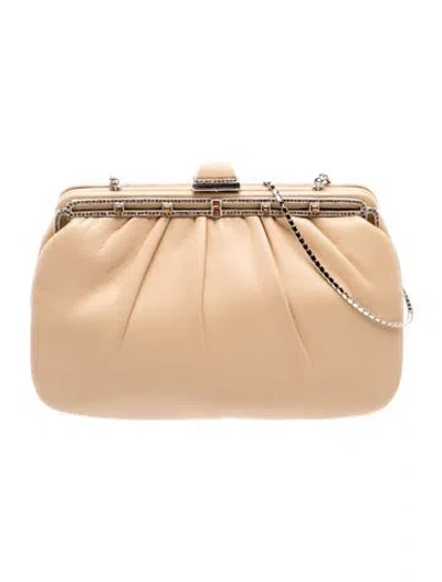 Pre-owned Judith Leiber Satin Shoulder Bag In Neutrals