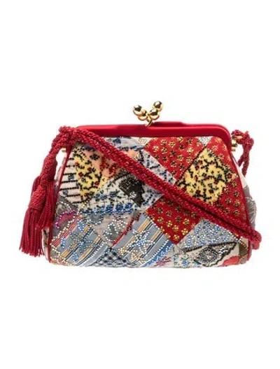 Pre-owned Judith Leiber Satin Shoulder Bag In Red