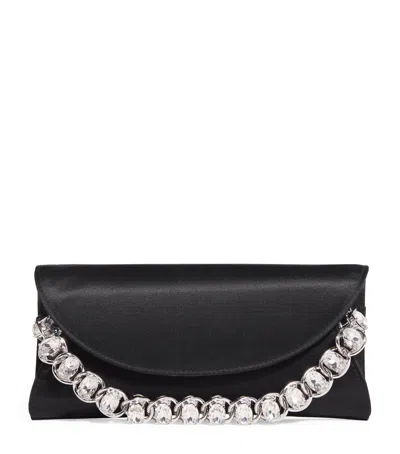 Judith Leiber Satin Taylor Clutch Bag In Black
