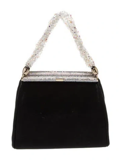 Pre-owned Judith Leiber Satin Top Handle Bag In Black