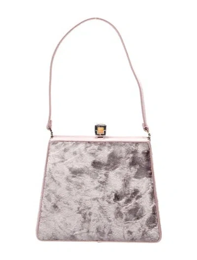 Pre-owned Judith Leiber Satin Top Handle Bag In Purple