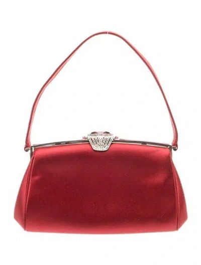 Pre-owned Judith Leiber Satin Top Handle Bag In Red