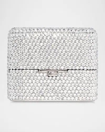 Judith Leiber Say Yes Crystal Ring Box In Silver