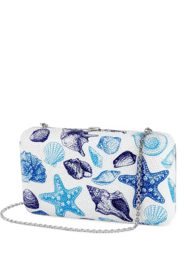 Judith Leiber Seashell-print Crystal-embellished Clutch Bag In Blue