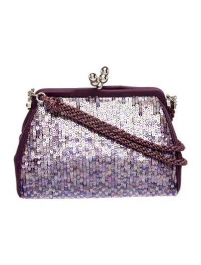 Pre-owned Judith Leiber Sequins Evening Bag In Purple