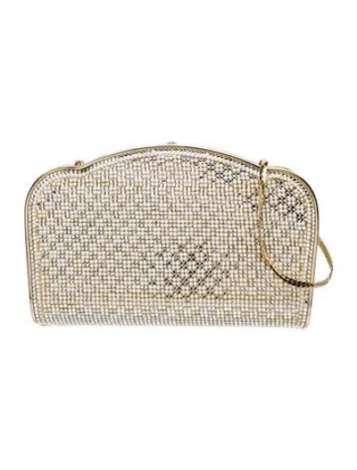 Pre-owned Judith Leiber Sequins Evening Bag Vintage In Gold/white
