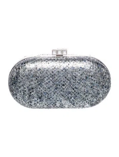 Pre-owned Judith Leiber Sequins Minaudière In Grey