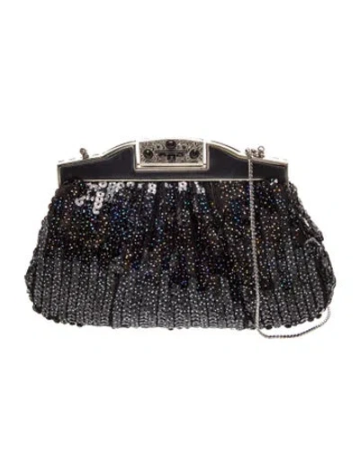 Pre-owned Judith Leiber Sequins Minaudière Vintage In Black