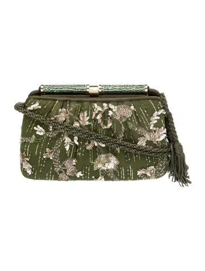 Pre-owned Judith Leiber Sequins Shoulder Bag In Green