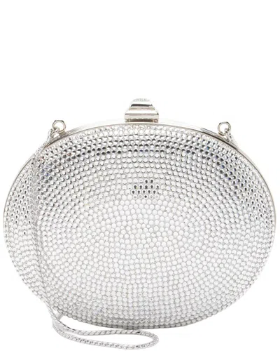 Judith Leiber Silver Crystal Round Minaudiere (authentic Pre-loved) In Pink
