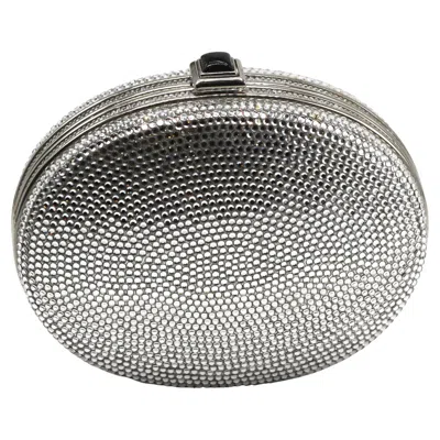 Pre-owned Judith Leiber Silver Minaudière Evening Bag