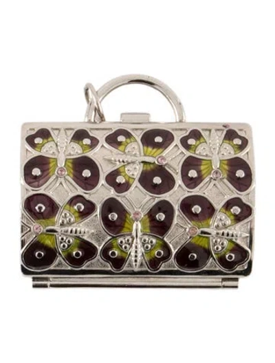 Pre-owned Judith Leiber Silver Multicolored  Pill Box