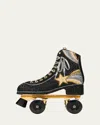 Judith Leiber Skate Night Roller Skate Crystal Minaudiere In Champagne Jet Multi