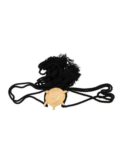 Pre-owned Judith Leiber Skinny Belt In Black