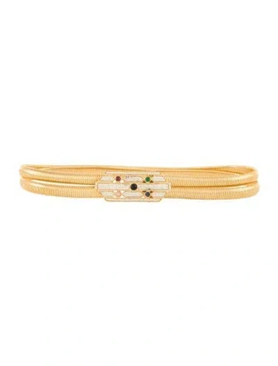 Pre-owned Judith Leiber Skinny Metal Belt In Gold