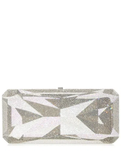 Judith Leiber Slim Rectangle Crystal Clutch In Neutral