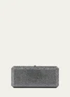 Judith Leiber Slim Rectangle Fullbead Clutch Bag In Gray