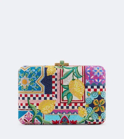 Judith Leiber Slim Slide Ceramica Embellished Clutch In Multi