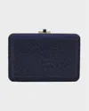 Judith Leiber Slim Slide Crystal Evening Clutch Bag In Blue