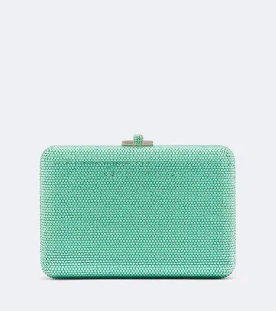 Judith Leiber Slim Slide Embellished Clutch In Green