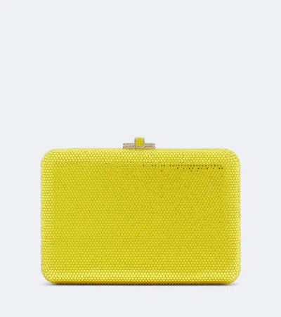 Judith Leiber Slim Slide Embellished Clutch In Yellow