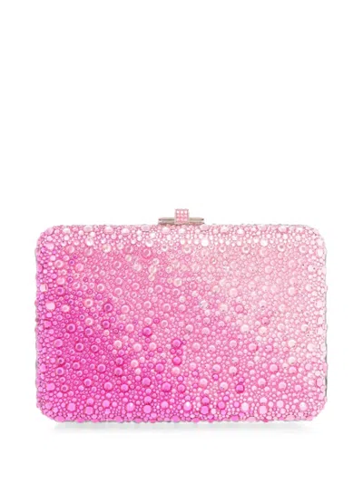 Judith Leiber Slim Slide Gradient Caviar Crystal-embellished Mini Bag In Pink