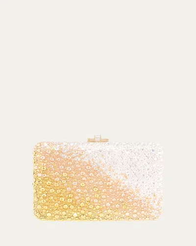 Judith Leiber Slim Slide Ombre Crystal Clutch Bag In Gold