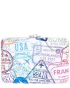 JUDITH LEIBER JUDITH LEIBER SLIM SLIDE PASSPORT STAMPS CLUTCH