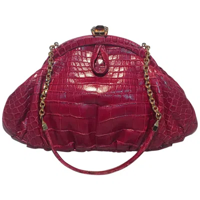 Pre-owned Judith Leiber Small Red Alligator Handbag