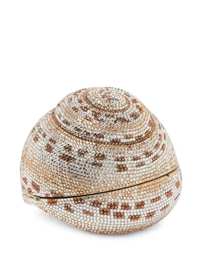 Judith Leiber Snail Shell Calico Crystal-embellished Mini Bag In Brown