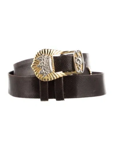 Pre-owned Judith Leiber Snakeskin Belt In Multi