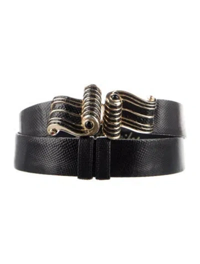 Pre-owned Judith Leiber Snakeskin Belt In Multi