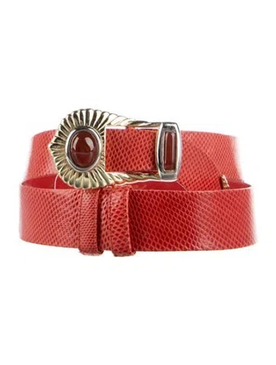 Pre-owned Judith Leiber Snakeskin Belt In Multi